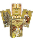 Minibaraja de cartas de tarot dorado Art Nouveau Multilingüe (en español)