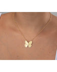 Collar mariposa - oro y plata