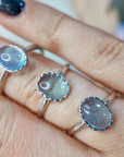 Anillo aguamarina y plata adaptable