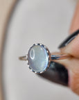 Anillo aguamarina y plata adaptable