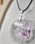 Abalorio amatista geometrica y plata