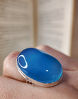 Anillo ágata azul y plata adaptable