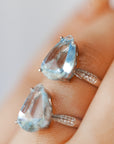 Anillo de Topacio Azul en Plata – Calidad Extra y Adaptable – Claridad, Calma y Comunicación