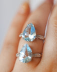 Anillo de Topacio Azul en Plata – Calidad Extra y Adaptable – Claridad, Calma y Comunicación