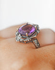 Anillo de Amatista en Plata – Calidad Extra y Adaptable – Protección, Calma y Espiritualidad