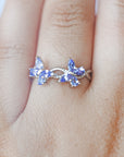 Anillo de Tanzanita con Mariposas en Plata – Transformación, Intuición y Renacimiento