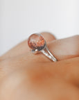 Anillo Redondo de Cuarzo Chamánico en Plata – Visión, Sanación y Conexión Espiritual