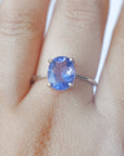 Anillo de Fluorita Azul en Plata – Claridad, Calma y Comunicación