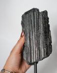 Turmalina Negra Grande en Base de Metal – Protección, Enraizamiento y Fuerza