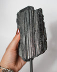 Turmalina Negra Grande en Base de Metal – Protección, Enraizamiento y Fuerza
