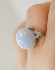 Anillo de Calcedonia en Plata – Calma, Comunicación y Energía Suave