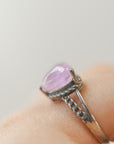 Anillo Corazón de Kunzita en Plata – Amor, Calma y Apertura del Corazón