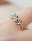 Anillo Mariposa en Plata con Minerales – Transformación, Luz y Energía Multicolor