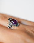 Anillo de Amatista Ajustable de Plata