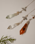 Péndulos de Minerales Naturales – Cuarzo Turmalinado, Fuego y Verde