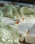 Anillo mariposa de ámbar y plata