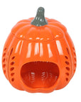 Quemador de aceite y ceras en forma de calabaza naranja