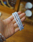 Pulsera elástica calcedonia azul calidad A