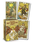 Minibaraja de cartas de tarot dorado Art Nouveau Multilingüe (en español)
