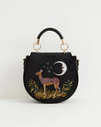 Bolso con bordado de ciervo y luna