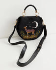 Bolso con bordado de ciervo y luna