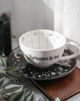 Taza para leer posos con platito - Pieza especial - GreenWitchArt