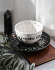 Taza para leer posos con platito - Pieza especial - GreenWitchArt