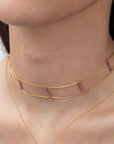 Choker collar de turmalina rosa - GreenWitchArt