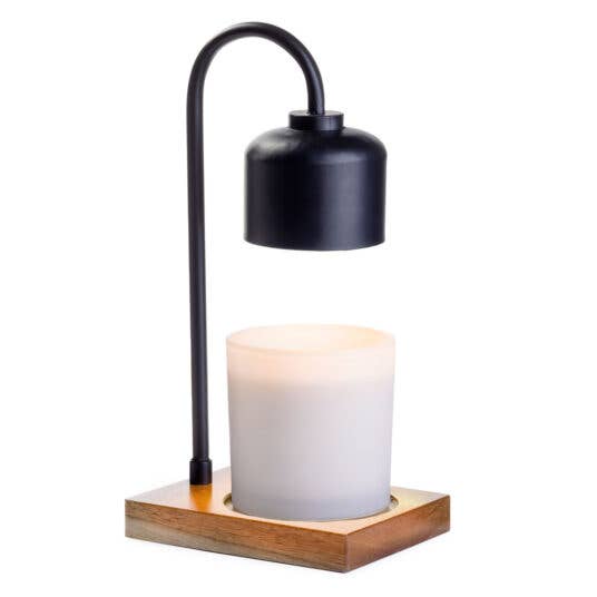 Lámpara arqueada negro/madera