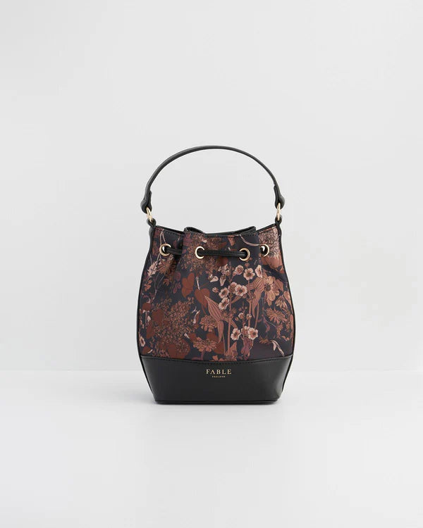 Bolso Bucket Deco Blooms Negro