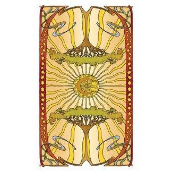 Minibaraja de cartas de tarot dorado Art Nouveau Multilingüe (en español)