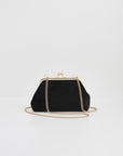 Bolso Terciopelo Negro Bordado Flores