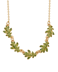 Collar Hojas Roble Dorado