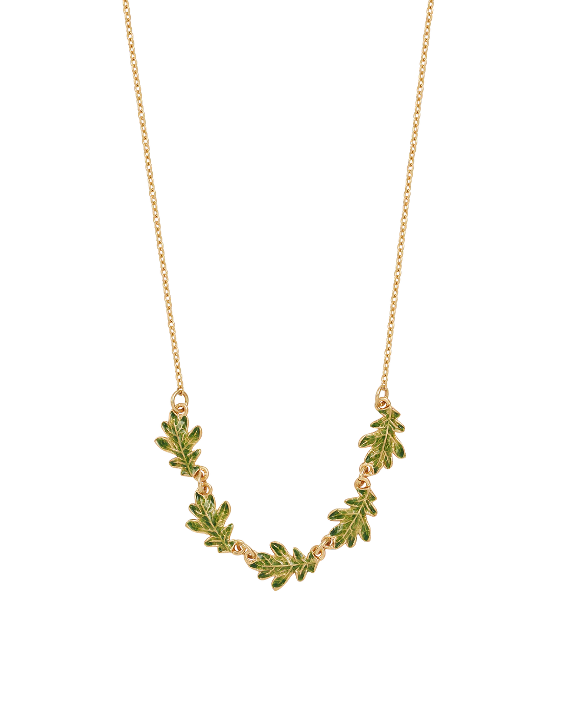 Collar Hojas Roble Dorado