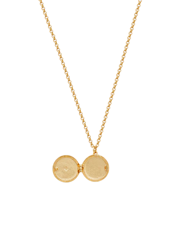 Collar con reliquiario dorado de sol