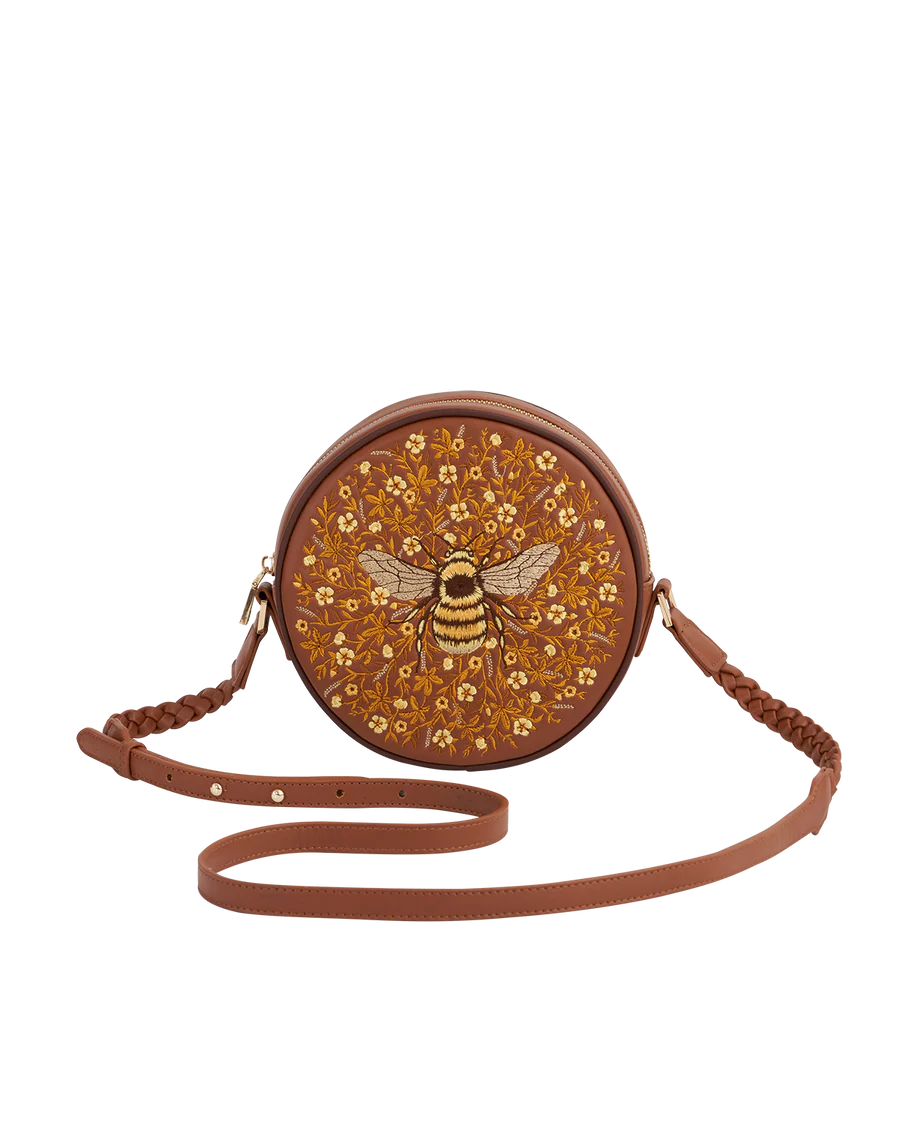 Bolso redondo bordado Abeja