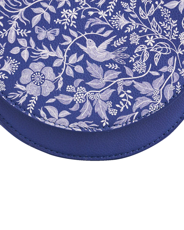 Bolso tipo saddle Agnes floral azul