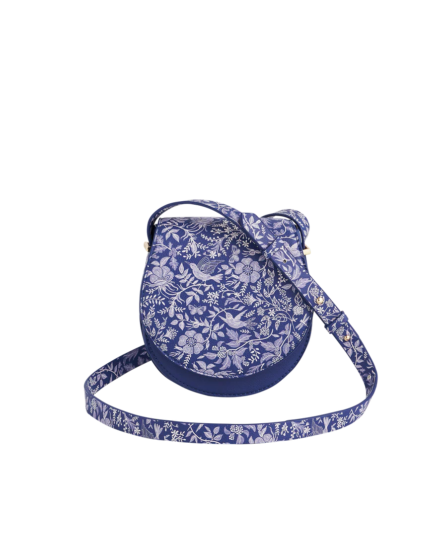 Bolso tipo saddle Agnes floral azul