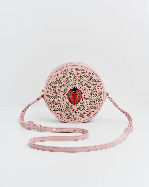 Bolso redondo bordado Mariquita
