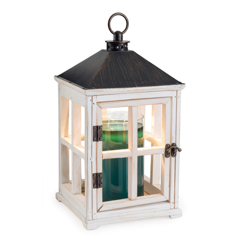FAROL MADERA para velas perfumadas blanco lavado