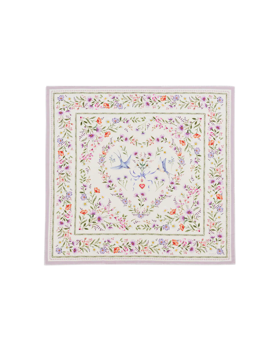 Pañuelo cuadrado Forget Me Not Narrative crema