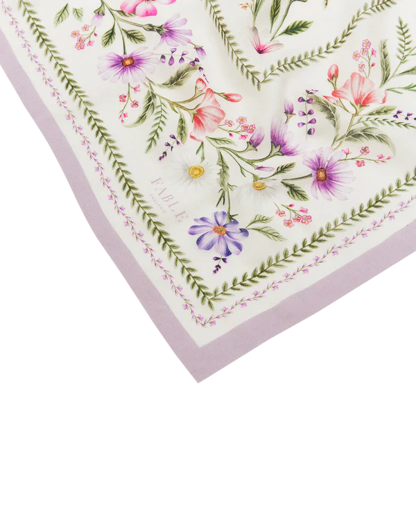 Pañuelo cuadrado Forget Me Not Narrative crema