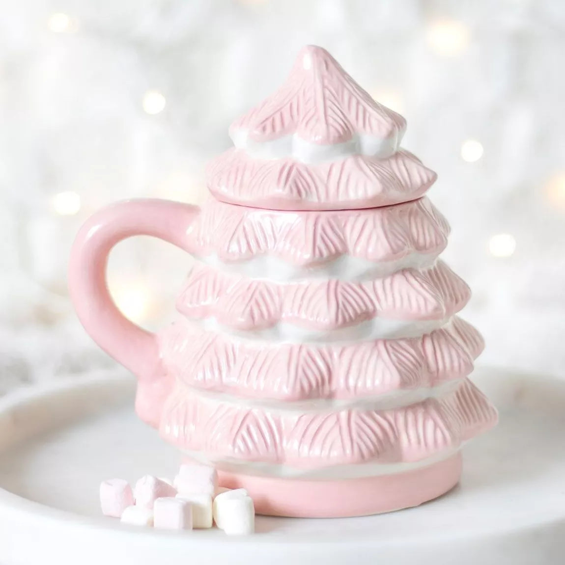 Taza árbol de navidad rosa