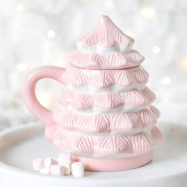 Taza árbol de navidad rosa