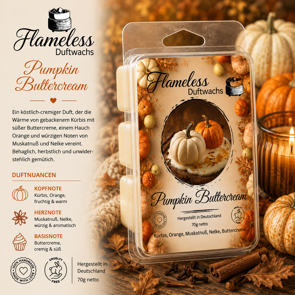 Crema de mantequilla de calabaza cera aromática