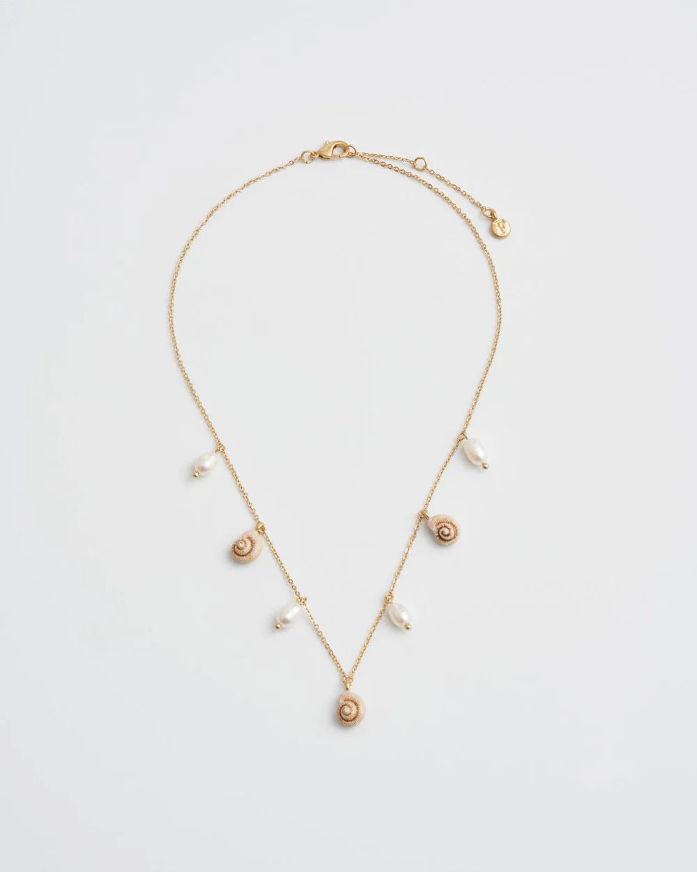 Collar Caracoles de Mar & Perlas - Oro