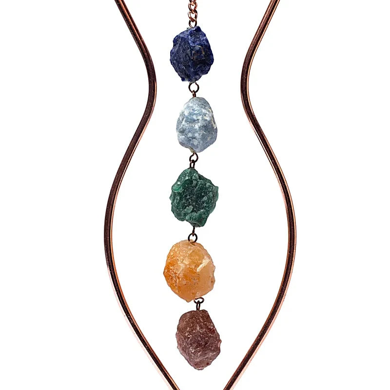 Colgante de Ventana Diosa de la Luna y Piedras Chakra