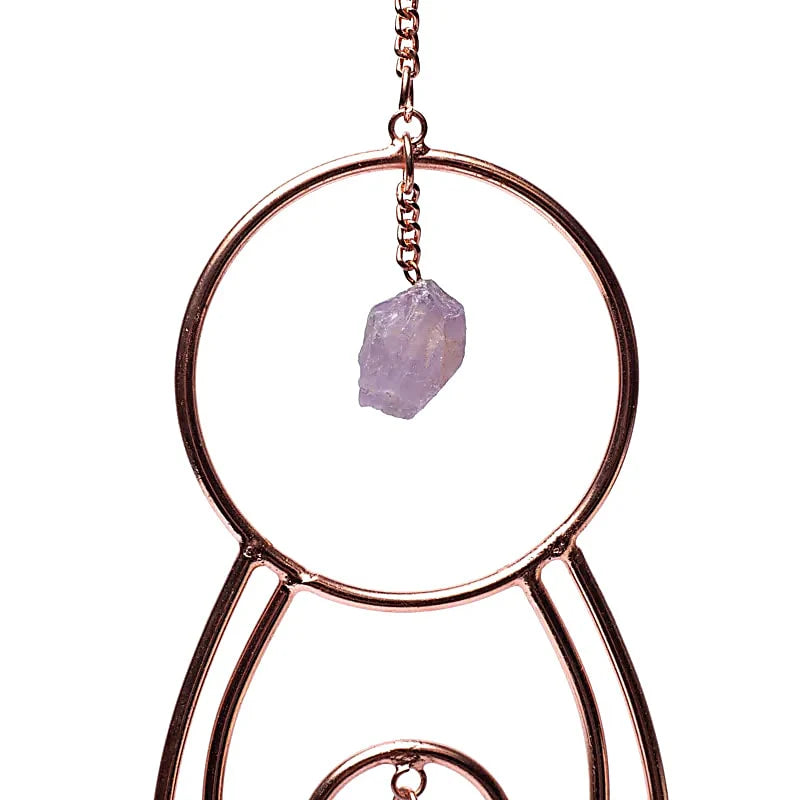Colgante de Ventana Diosa de la Luna y Piedras Chakra