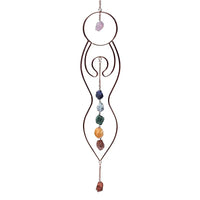 Colgante de Ventana Diosa de la Luna y Piedras Chakra
