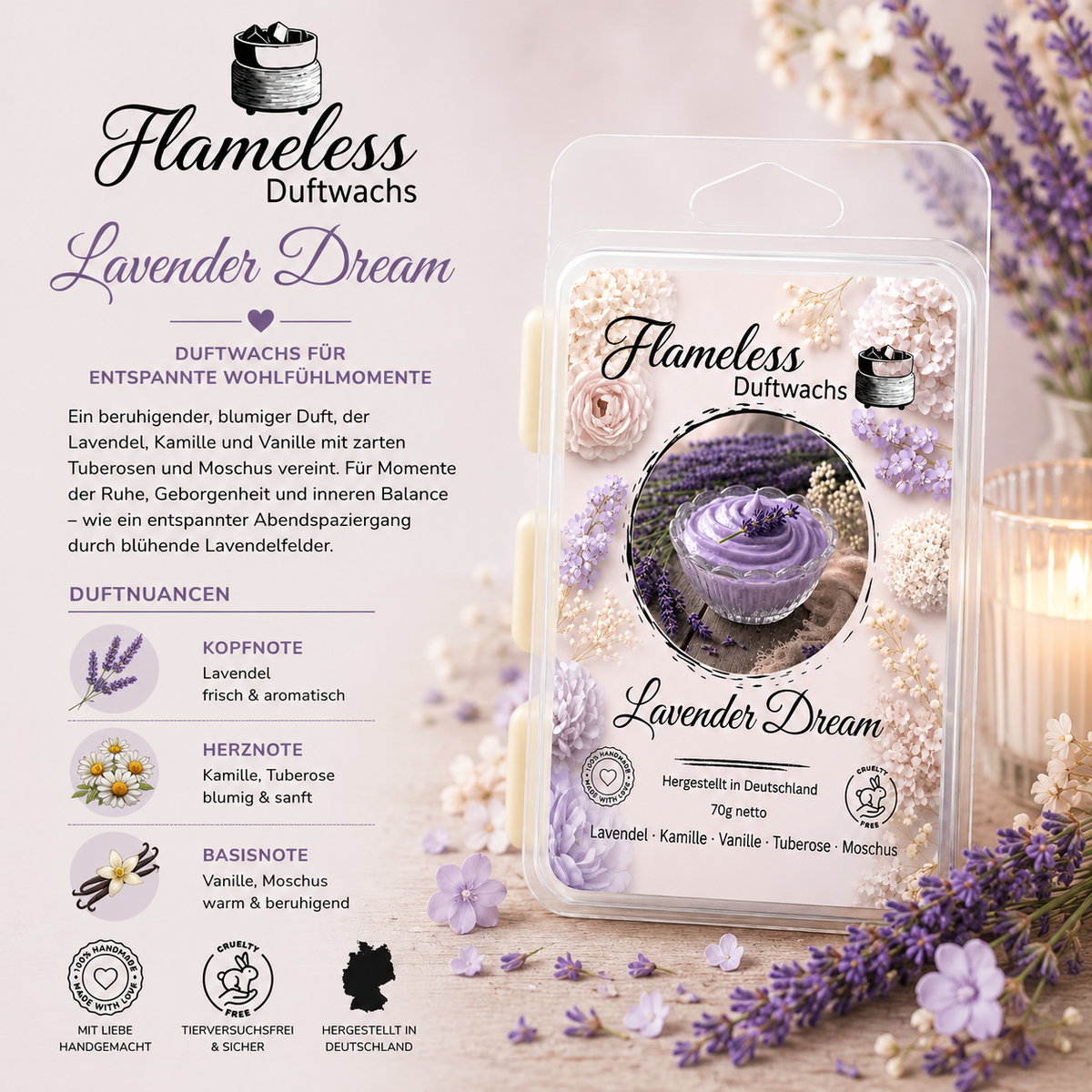 Sueño de lavanda cera aromática